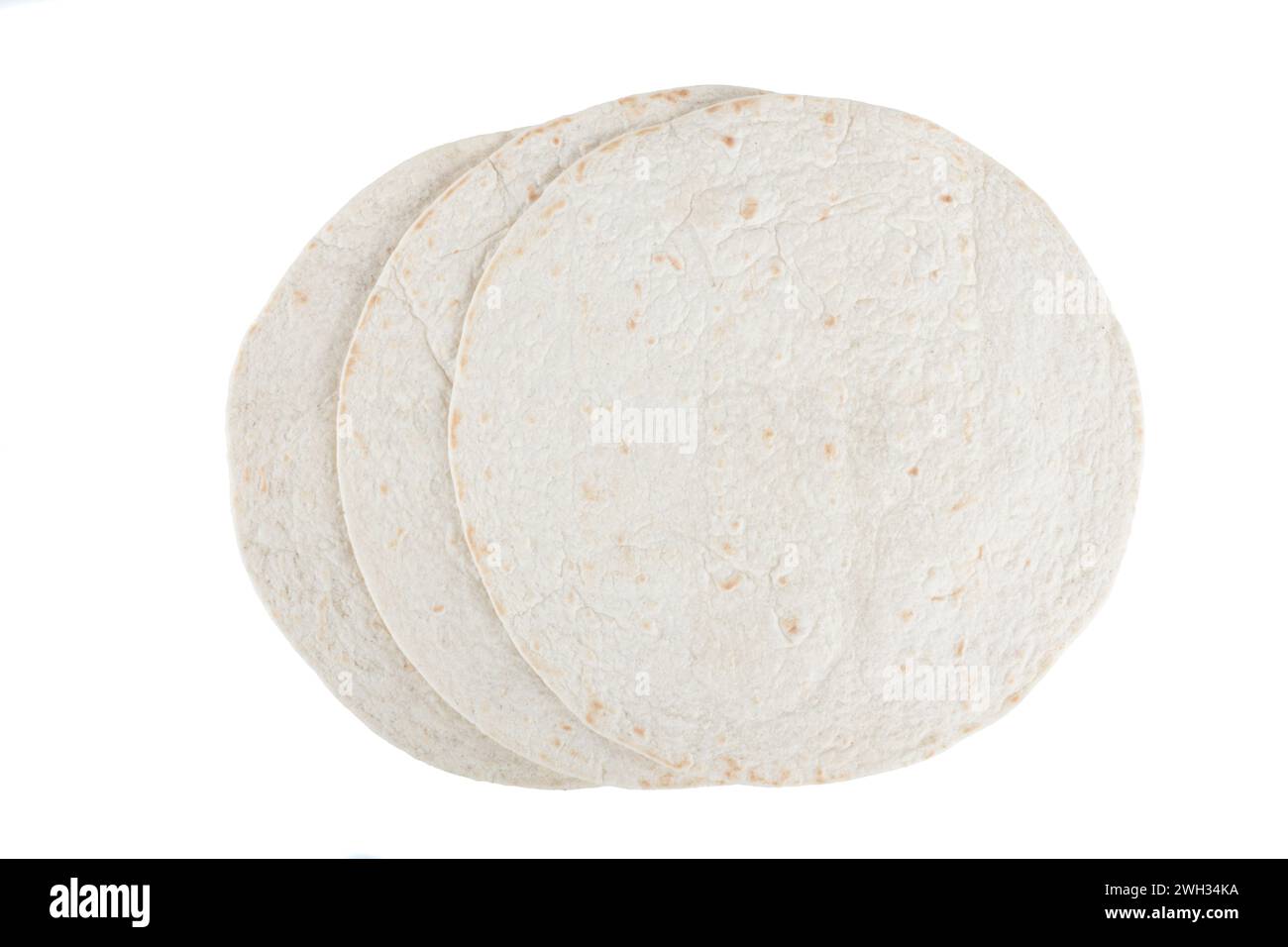 Tortillas isolated on white background Stock Photo