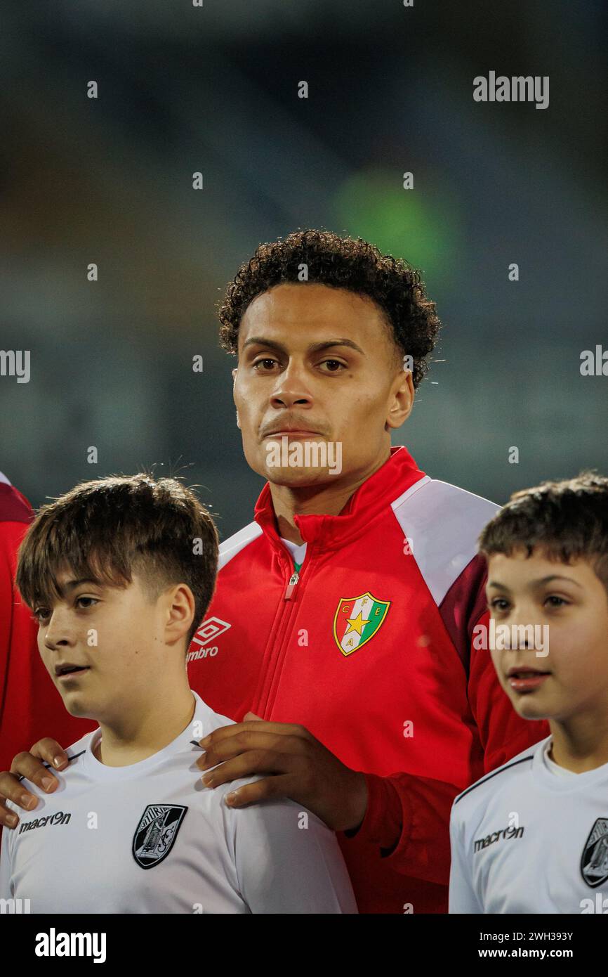 Leo Jaba  during  Liga Portugal  23/24 game between Vitoria Sport Clube and CF Estrela Amadora at Estadio Dom Afonso Henriques, Guimaraes, Portugal. ( Stock Photo