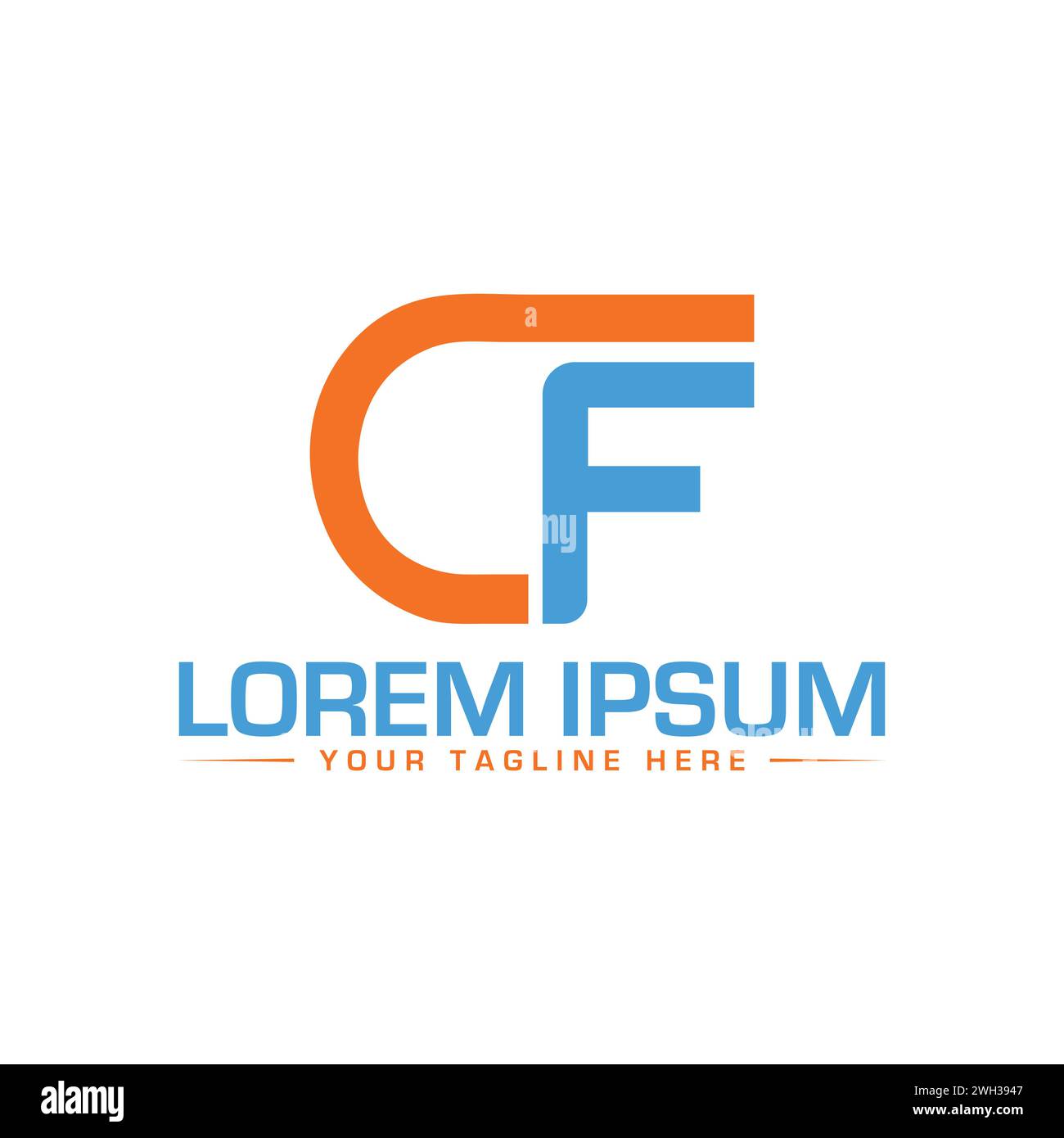 CF Letter Logo Design. Creative and Modern Logo Design. Stock Vector