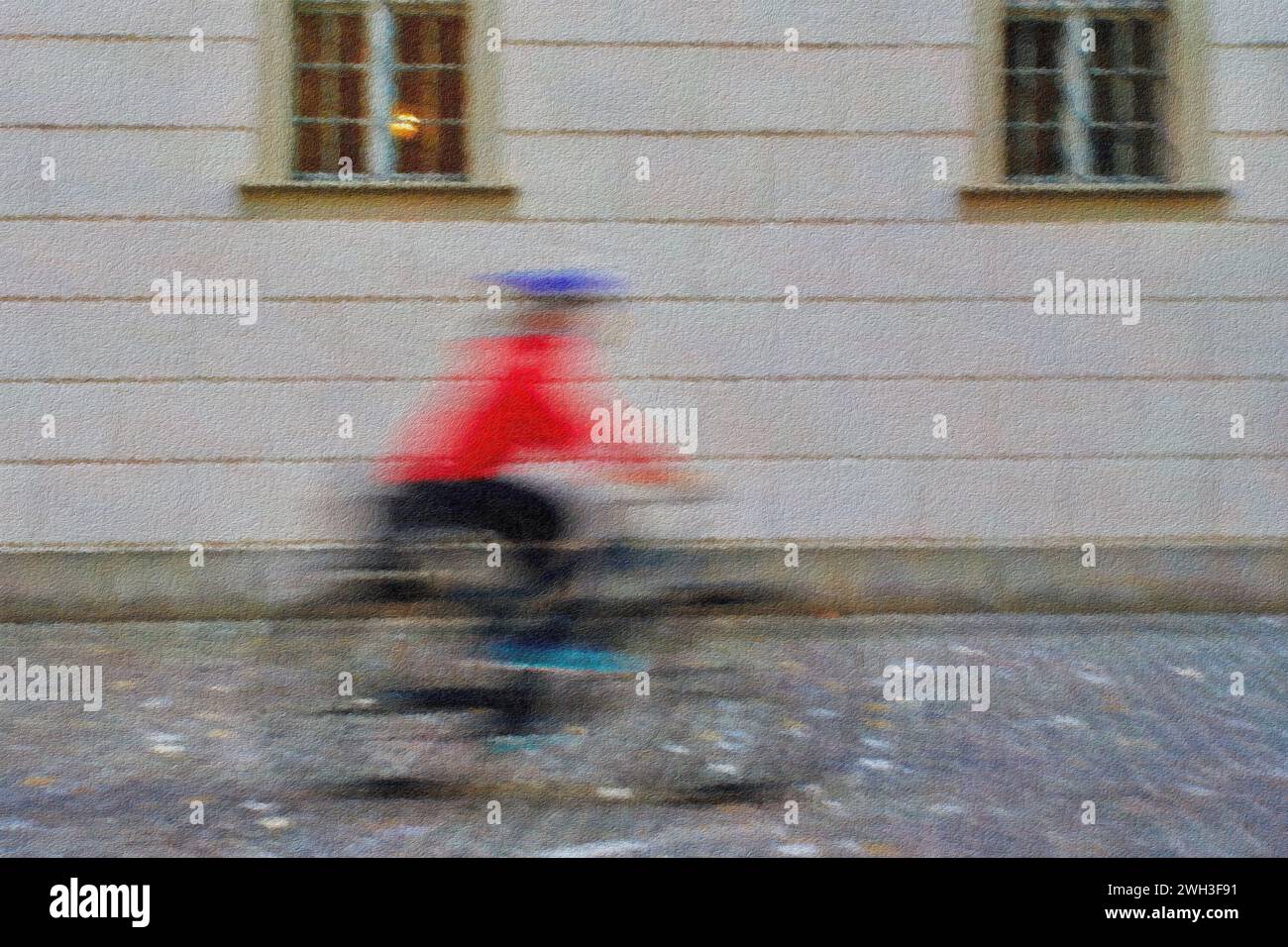 Cyclist, Lucerne, Switzerland. Stock Photo