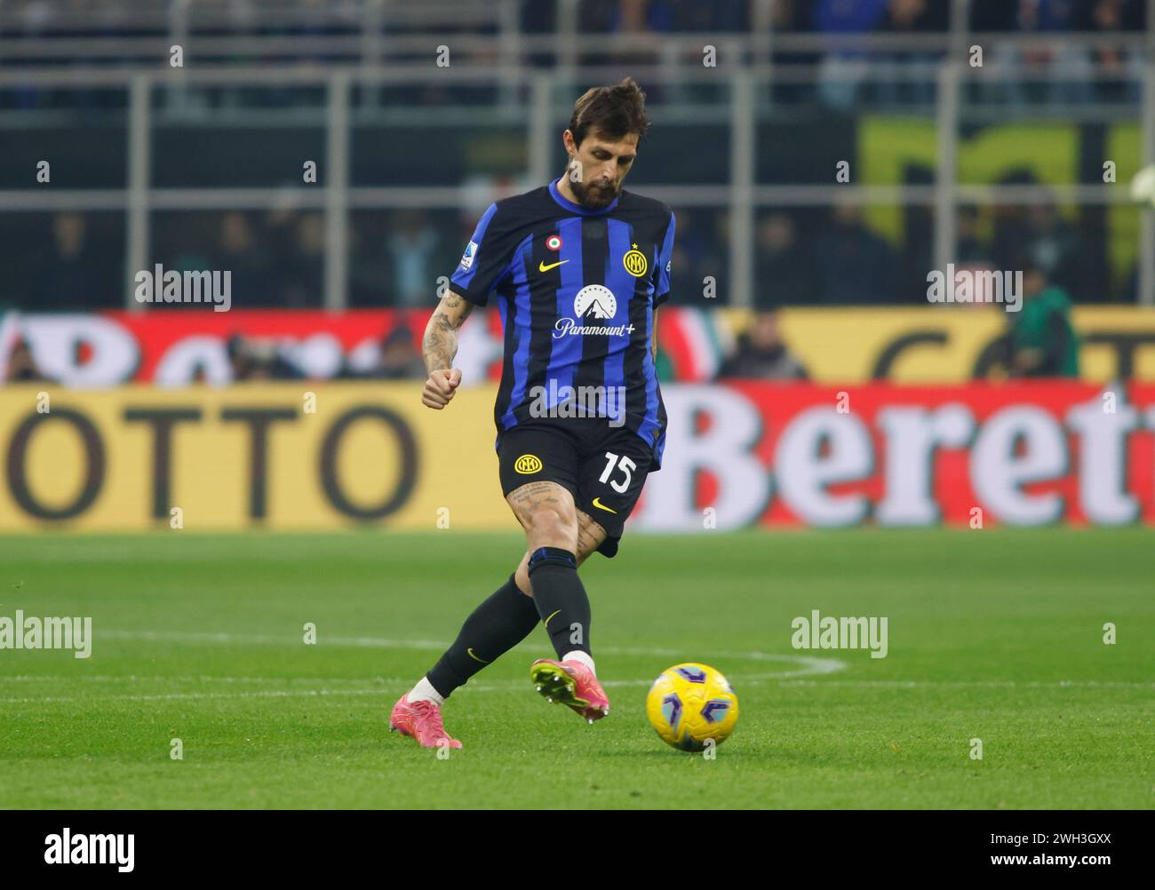 Francesco acerbi of inter milan seen in action during the match between