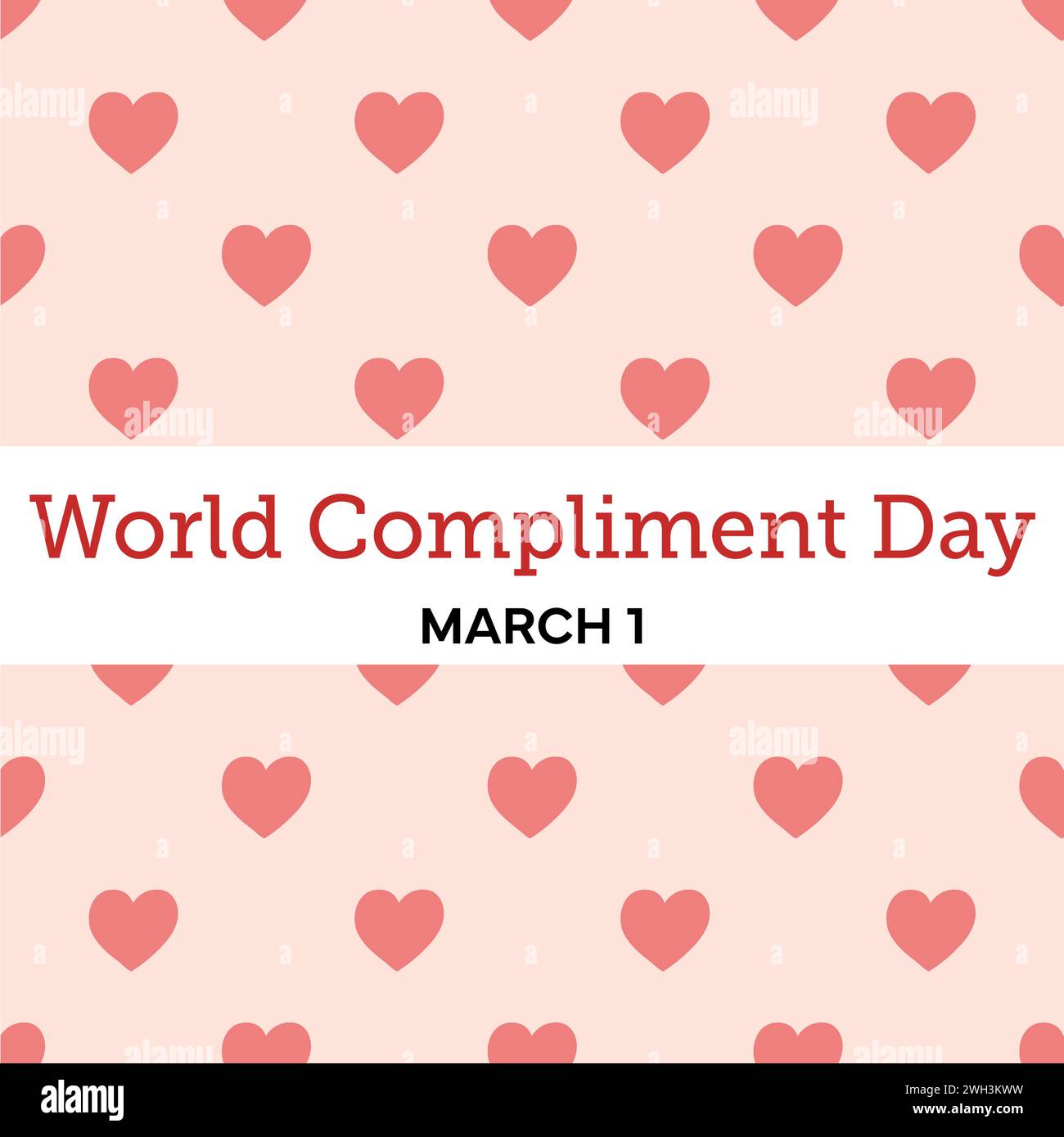 World Compliment Day concept. Seamless pattern with hearts, hand drawn illustration. Stock Vector