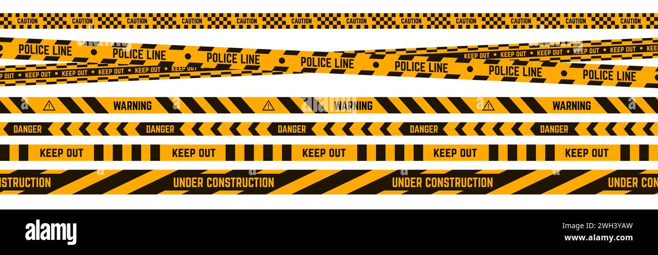 Caution yellow and black tape. Industrial warning for place under