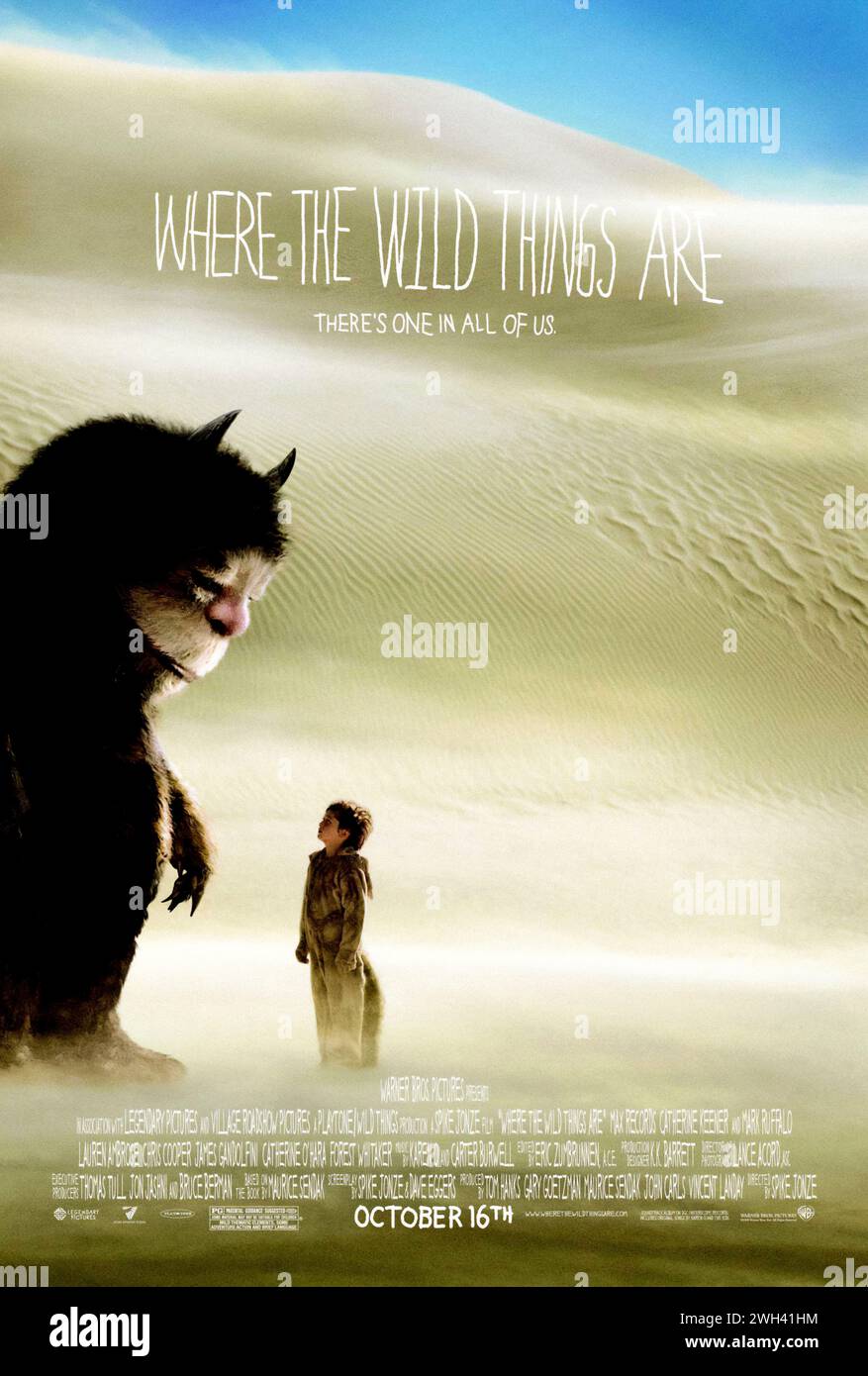 Where the Wild Things Are (2009) directed by Spike Jonze and starring Max Records, Catherine O'Hara and Forest Whitaker. Big screen adaptation of Maurice Sendak much loved children's book about Max, a young boy who runs away from home and sails to an island filled with creatures that take him in as their king. Stock Photo