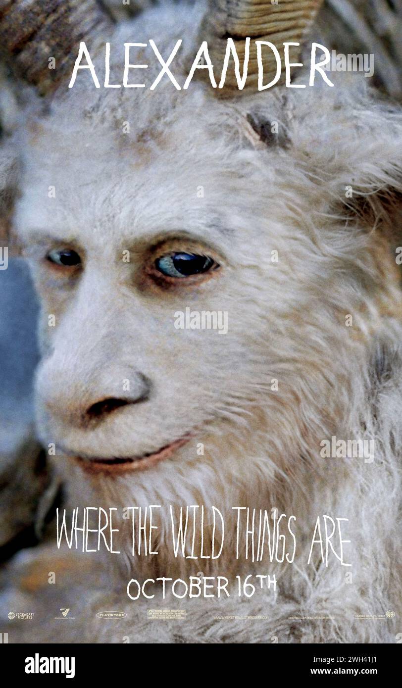 Where the Wild Things Are (2009) directed by Spike Jonze and starring Paul Dano as the voice of Alexander. Big screen adaptation of Maurice Sendak much loved children's book about Max, a young boy who runs away from home and sails to an island filled with creatures that take him in as their king. US character poster ***EDITORIAL USE ONLY***. Credit: BFA / Warner Bros Stock Photo