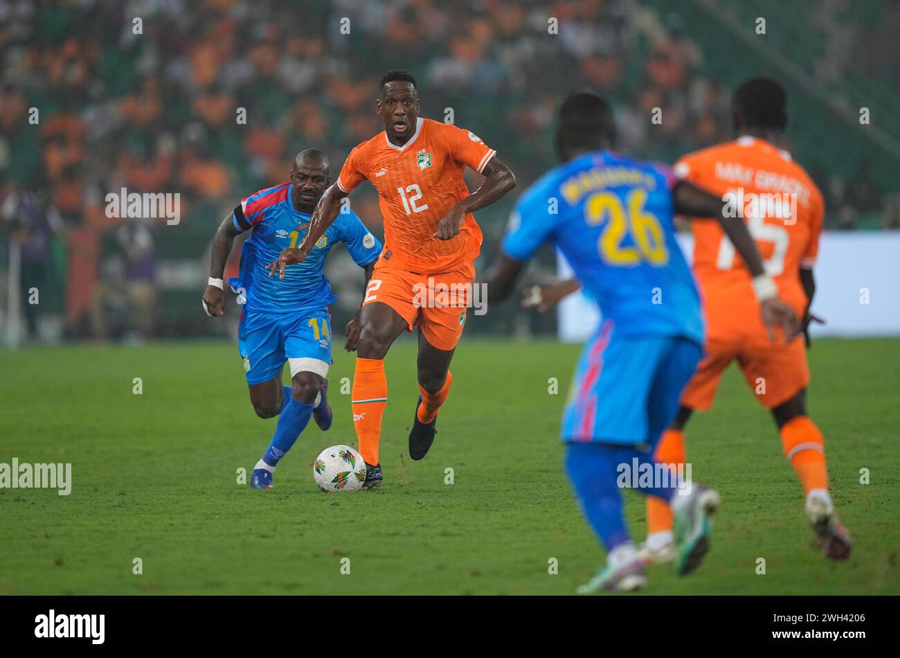 February 07 2024: Willy-Arnaud Zobo Boly (Ivory Coast) controls the ...