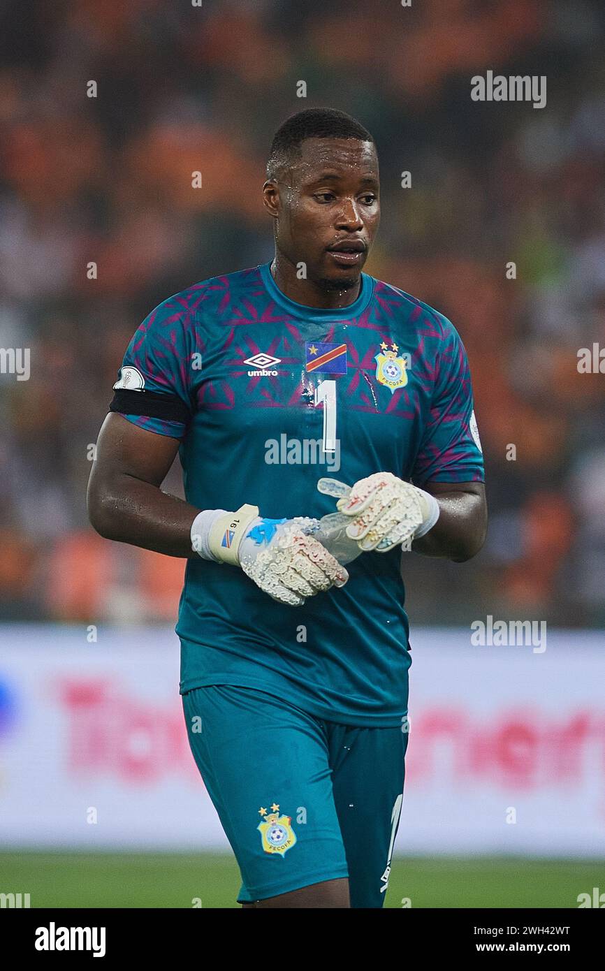 AFACON 2023 SEMI-FINAL, Congolese goalkeeper Lionel Mpasi-Nzau during the semi-final match against Ivory Coast Stock Photo