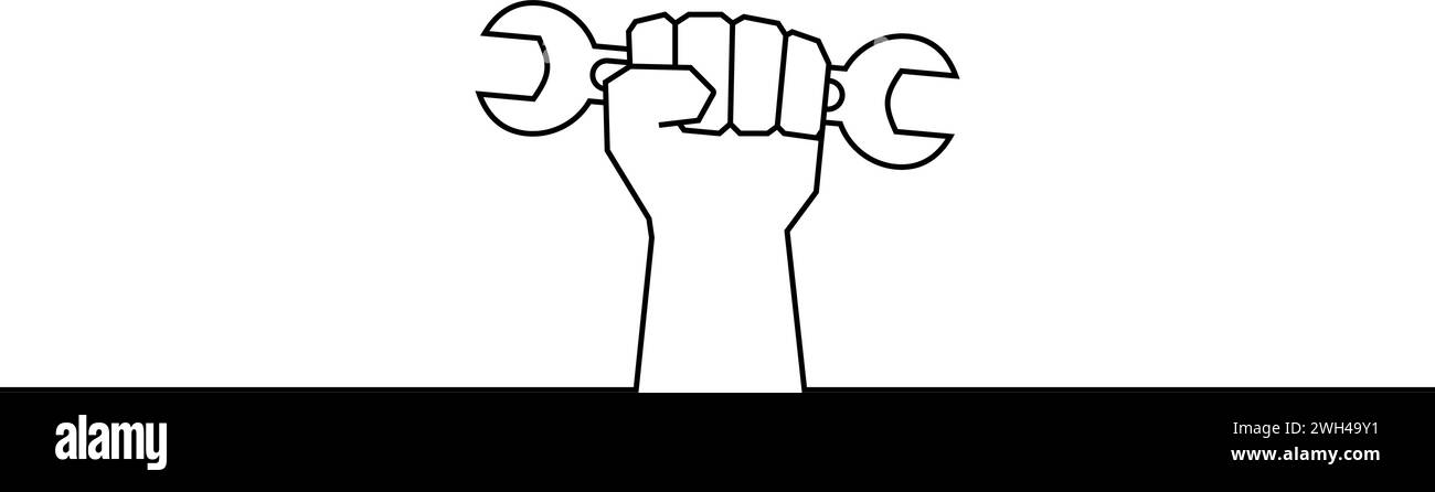 Isolated hand holding a wrench tool icon Vector Stock Vector Image ...