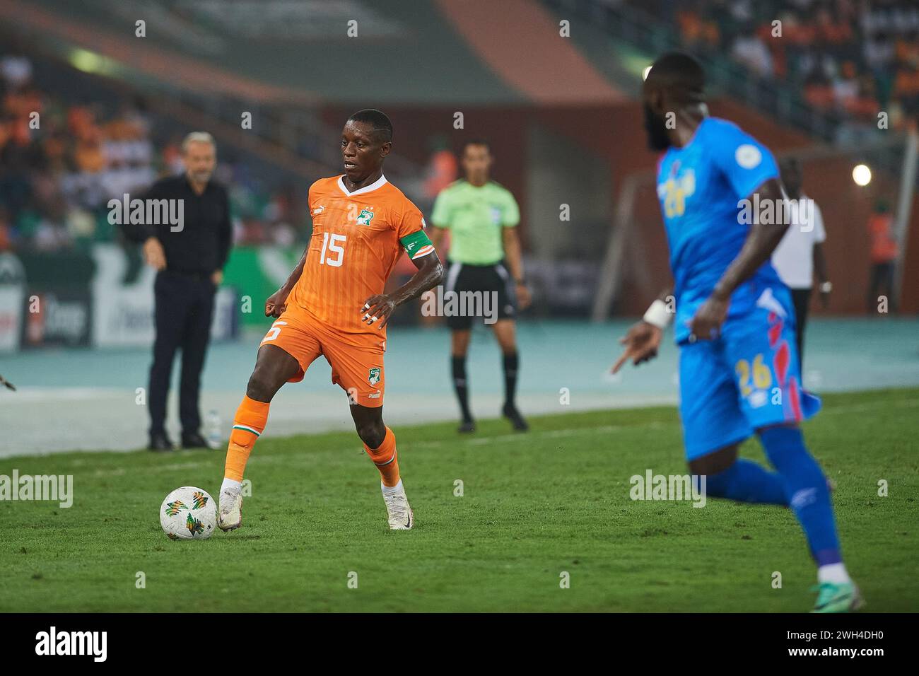 AFACON 2023 SEMI-FINAL,  Ivorian Max Alain Gradel during the semi-final match against Congo Stock Photo