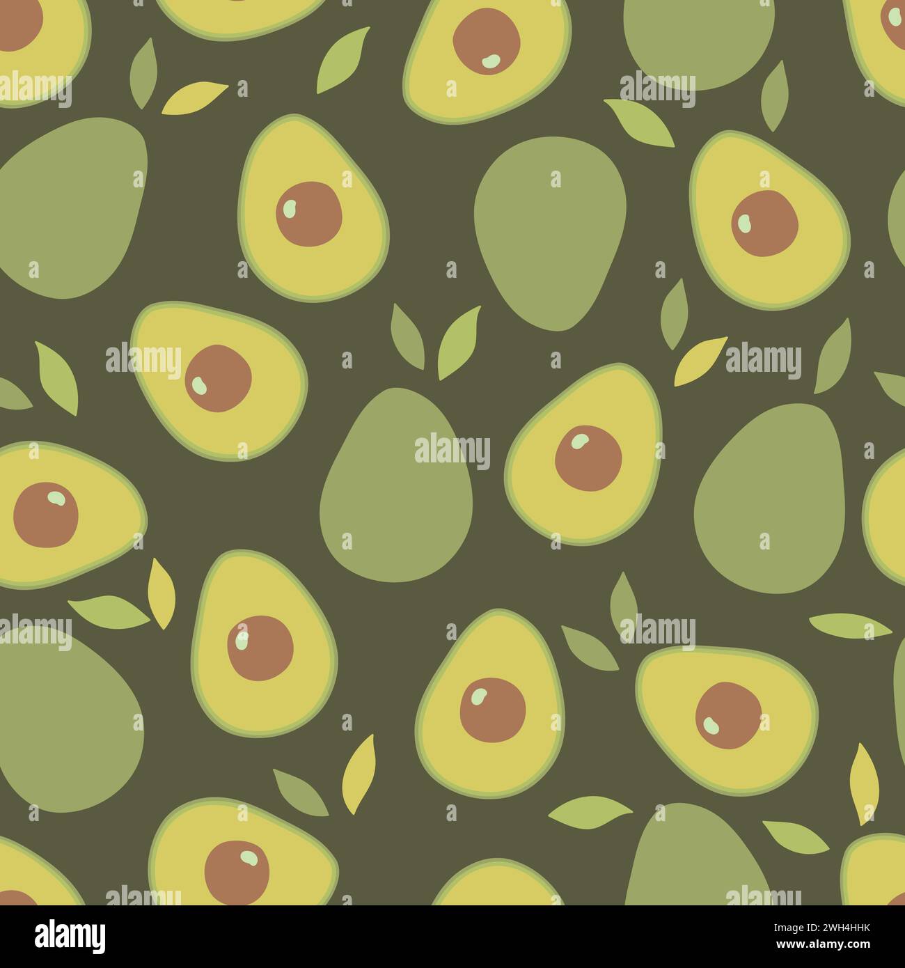 Avocado seamless pattern. Fruits background. Vector illustration Stock ...