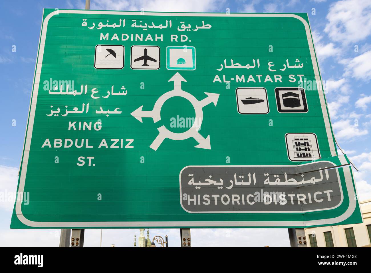 Middle East, Saudi Arabia, Mecca, Jeddah, AlBalad. Directional road
