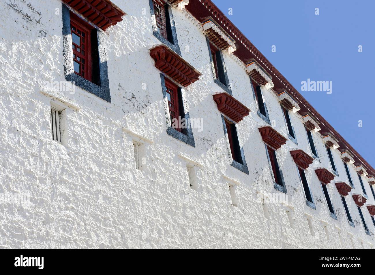 Weathered windows line Potala Palace once home to the Dalai Lama The Weathered windows line Potala Palace once home to the Dalai Lama The