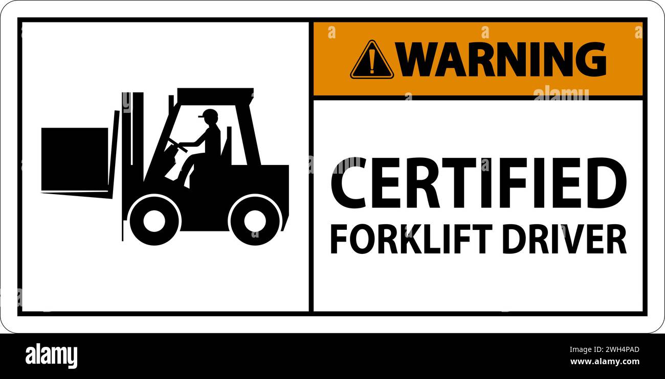 Hard Hat Labels, Warning Certified Forklift Driver Stock Vector Image
