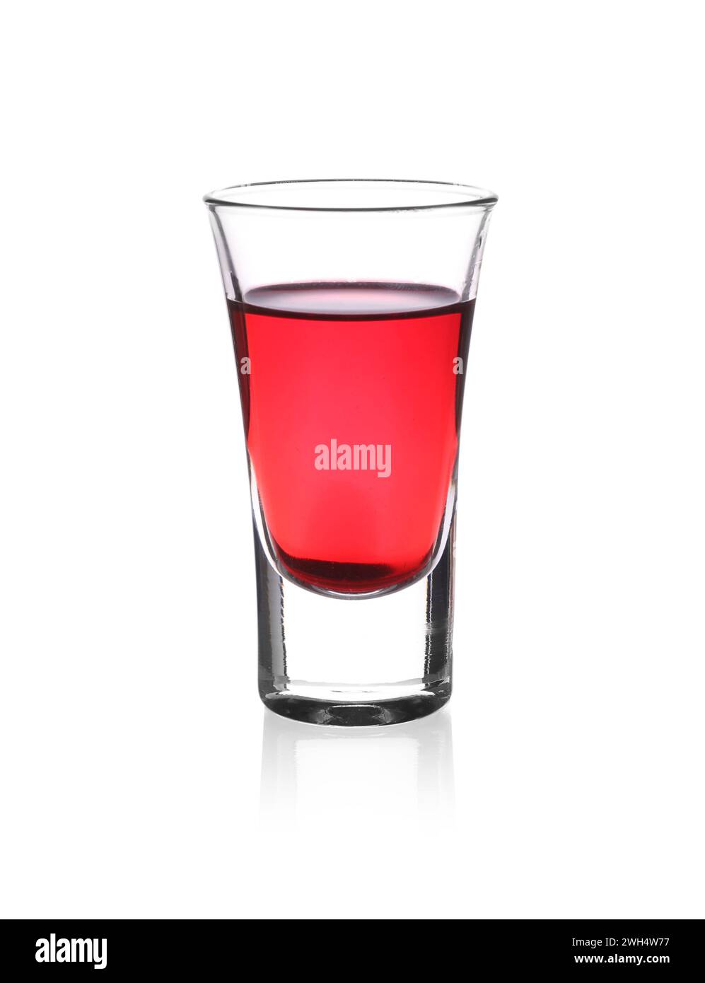 Shooter in shot glass isolated on white Stock Photo