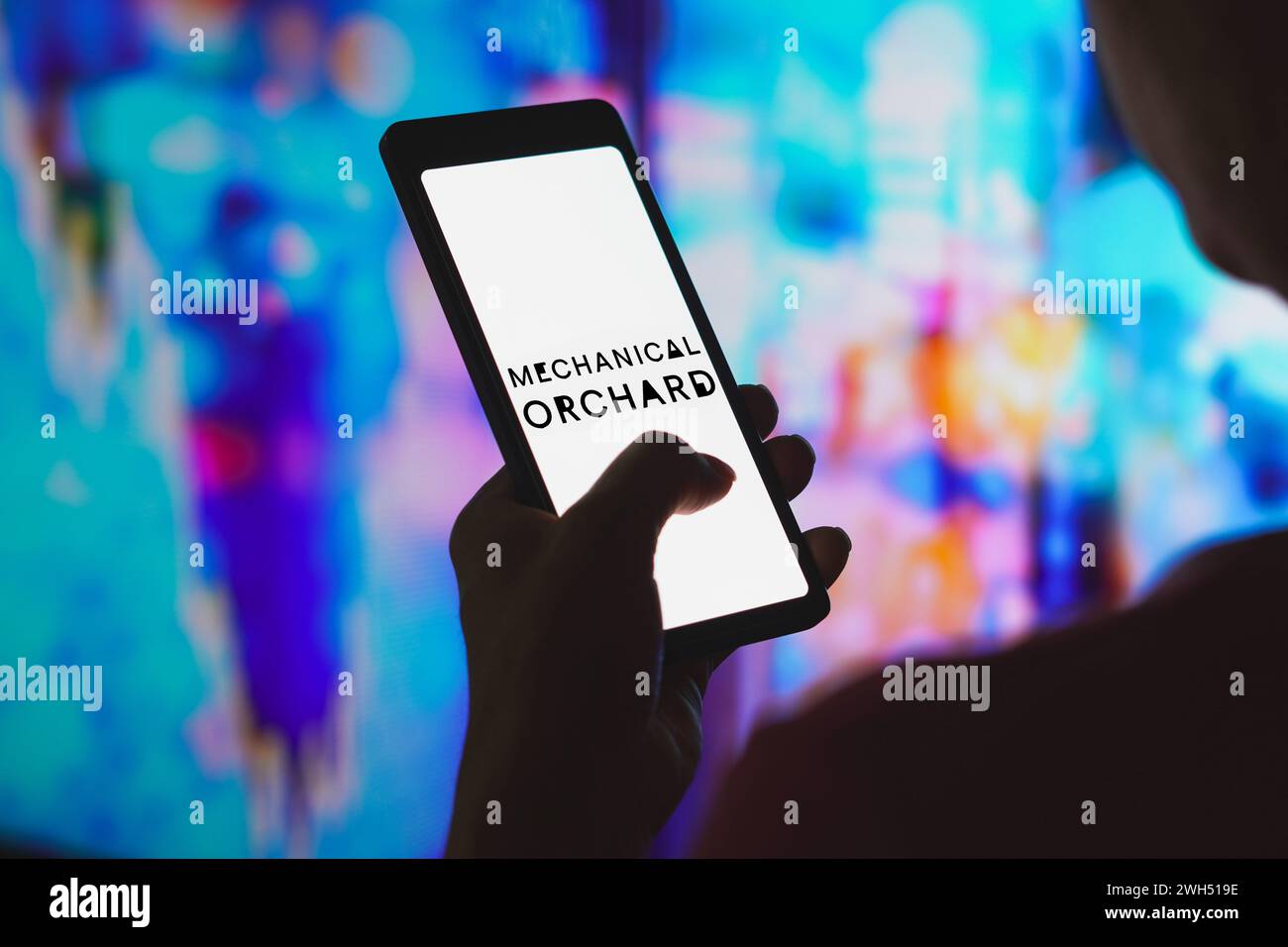 In this photo illustration, the Mechanical Orchard logo is displayed on