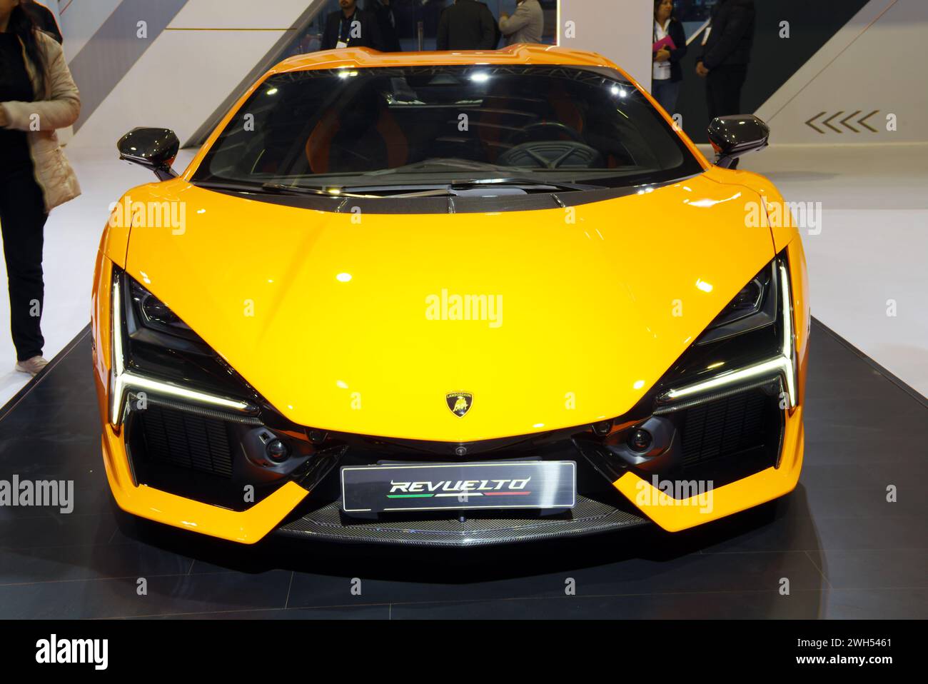 New Delhi February 1, 2024 Revuelto Coupe is on display
