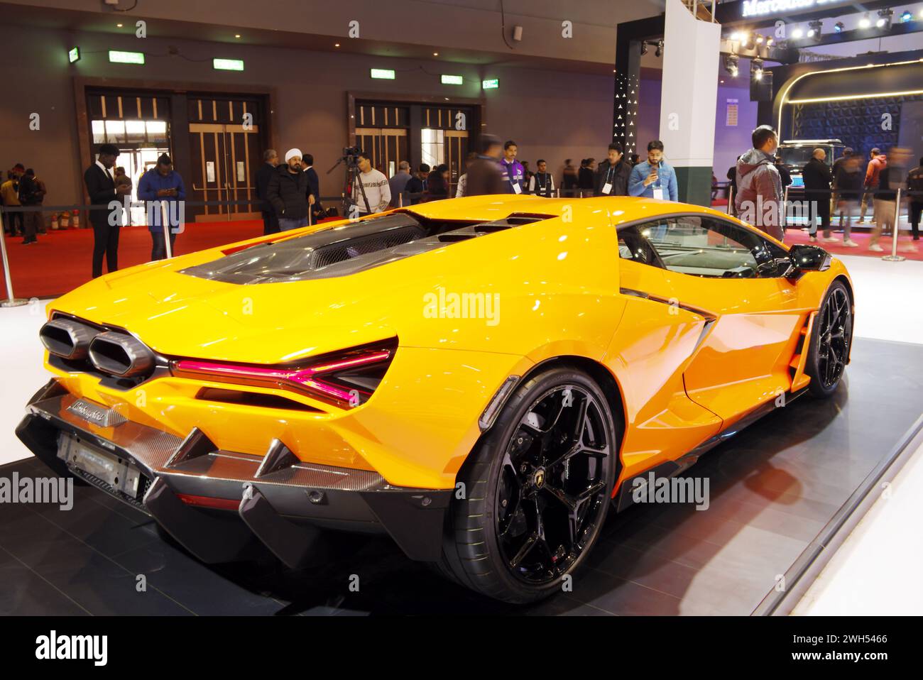 New Delhi February 1, 2024 Revuelto Coupe is on display