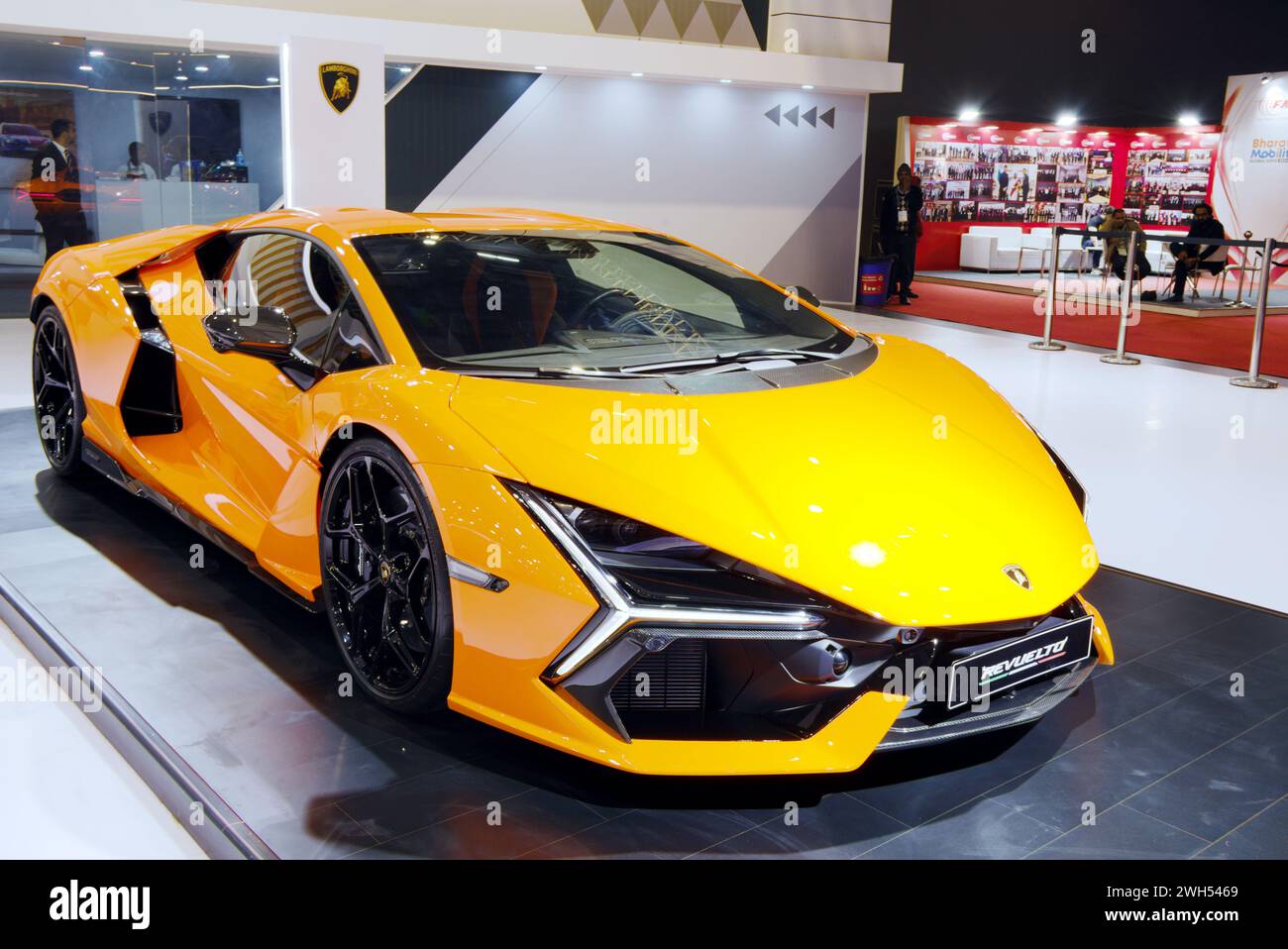 New Delhi February 1, 2024 Revuelto Coupe is on display
