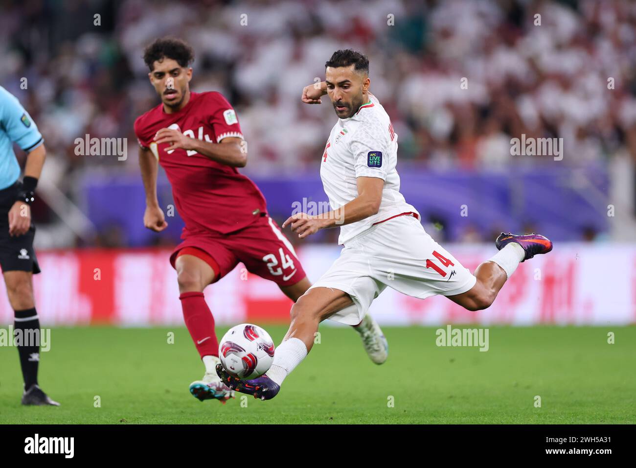 Doha, Qatar. 7th Feb, 2024. Saman Ghoddos (IRI) Football/Soccer : AFC Asian Cup Qatar 2023 semi-final match between Iran 2-3 Qatar at Al Thumama Stadium in Doha, Qatar . Credit: Naoki Morita/AFLO SPORT/Alamy Live News Stock Photo