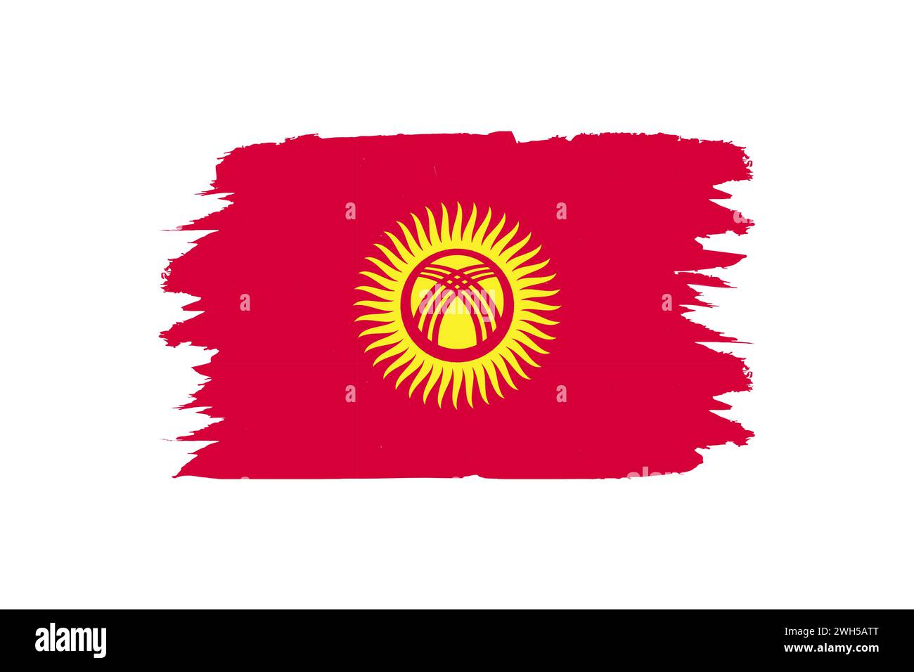 A vector illustration of Kyrgyzstan's national flag in its official colors Stock Vector