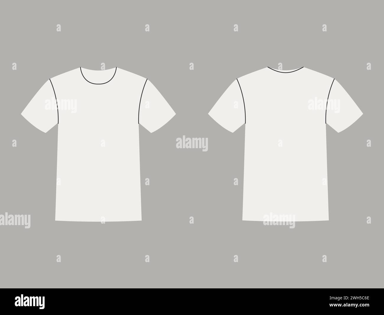white color shirt front and back view clothes short sleeve garment casual fashion stylish template design 2WH5C6E