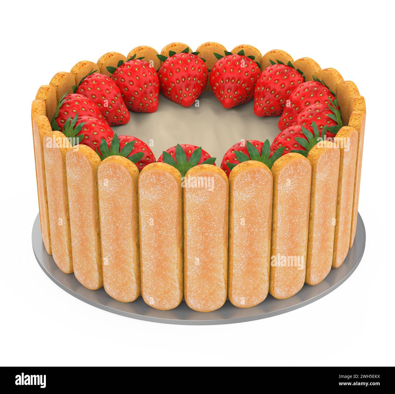 Strawberry Cake Isolated Stock Photo - Alamy