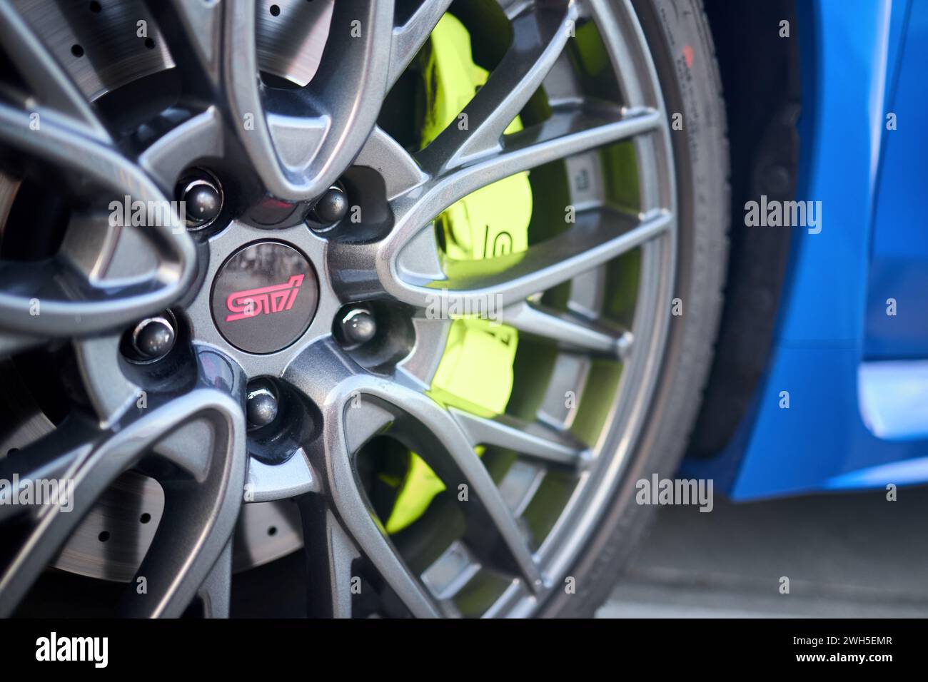 Selective Emblom Berlin, Germany - August 20, 2022: Subaru Impreza WRX Sti detail shot ...