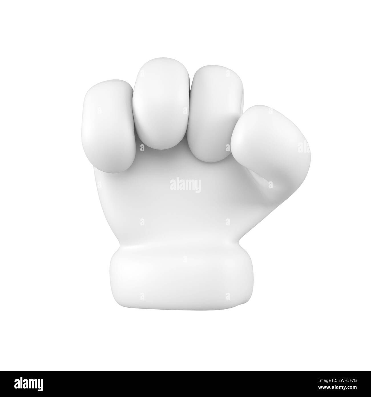 White emoji hand fist gesture isolated. Strength symbol , icon and sign ...
