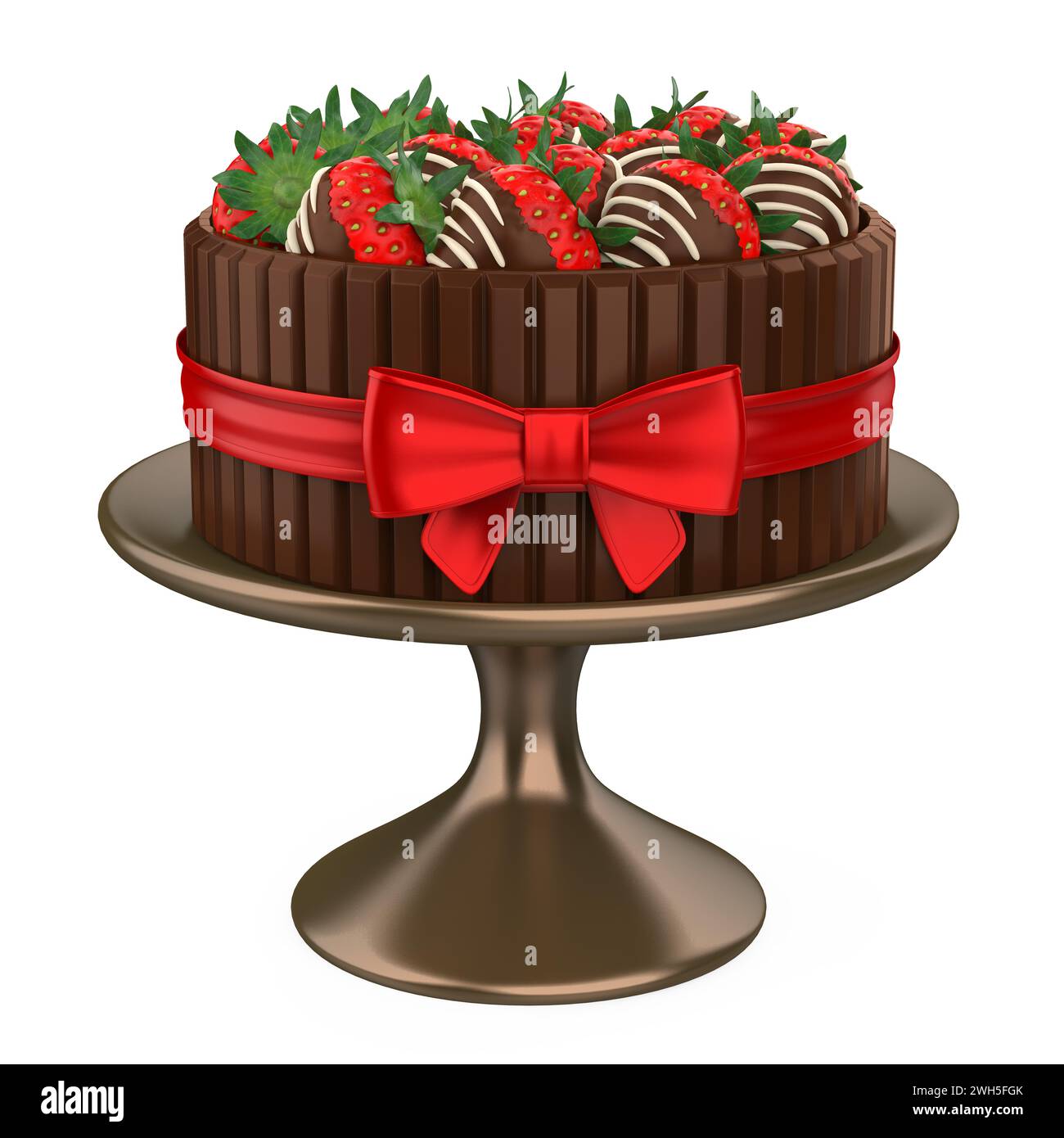 Strawberry Cake Isolated Stock Photo - Alamy