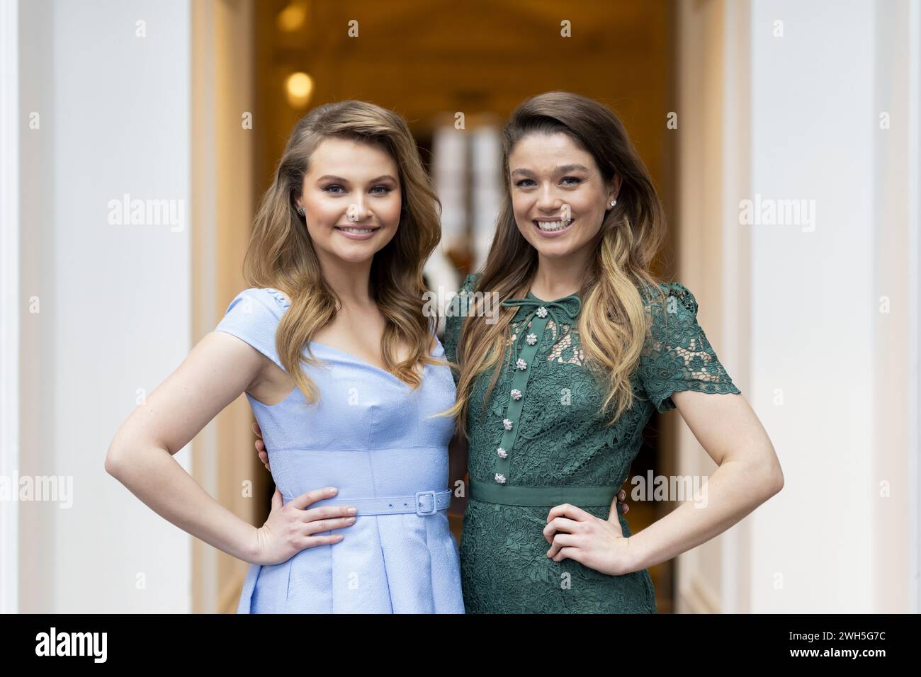 AMSTERDAM Portrait of Vajen van den Bosch (Elsa) and Nienke Latten (Anna), who will play the
