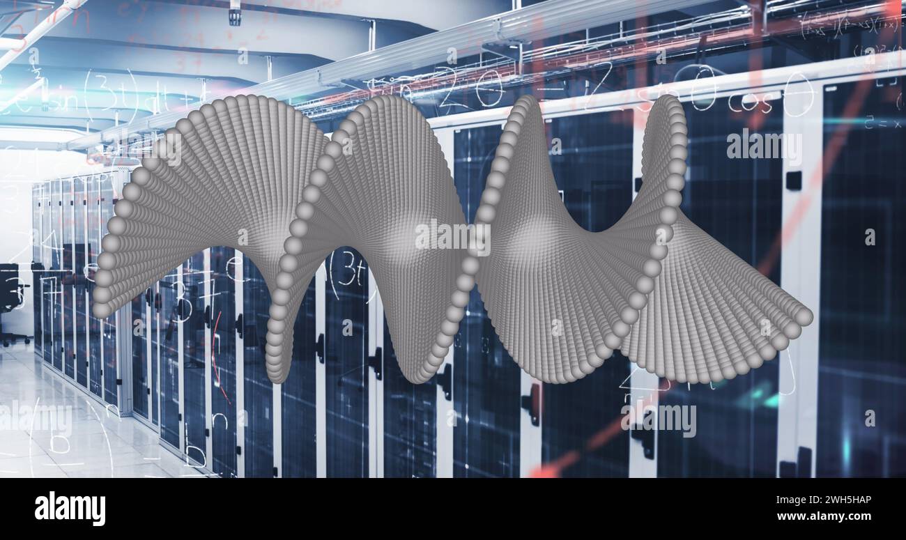 Image of medical data processing over server room Stock Photo