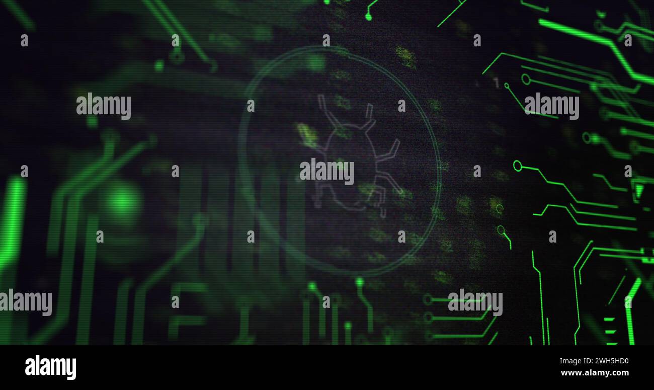 Image of medical data processing over dark background Stock Photo