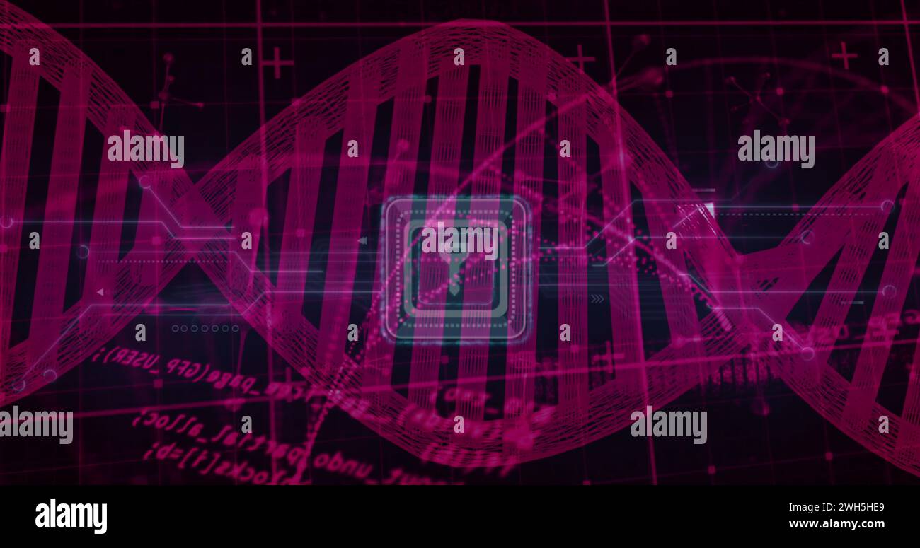 Image of medical data processing over dark background Stock Photo