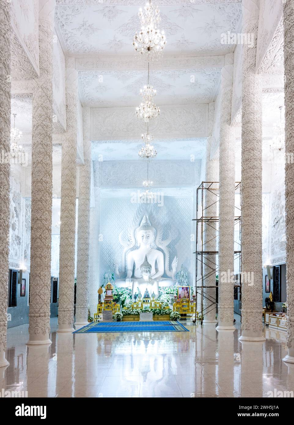 Modern Thai interior design.Beautifully illuminated shiny marble and ...