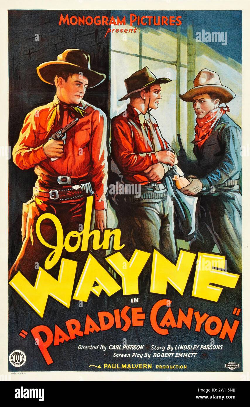 John Wayne in Paradise Canyon (Monogram, 1935) Western movie, vintage film poster Stock Photo