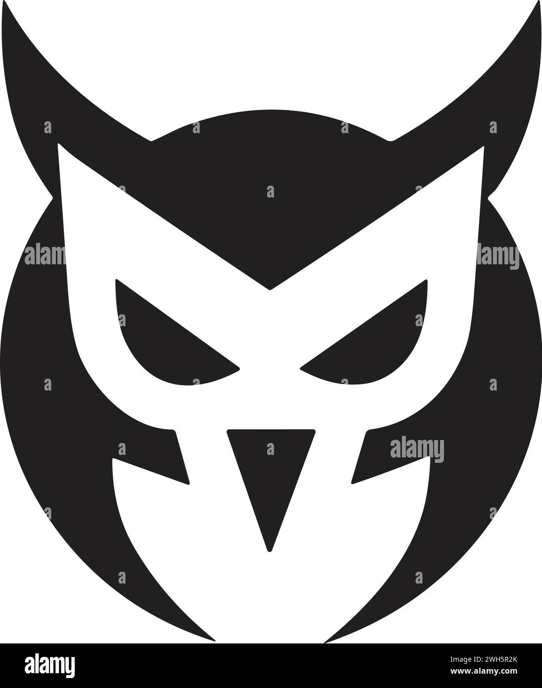 Wise expert owl black simple silhouette vector icon, Stock vector