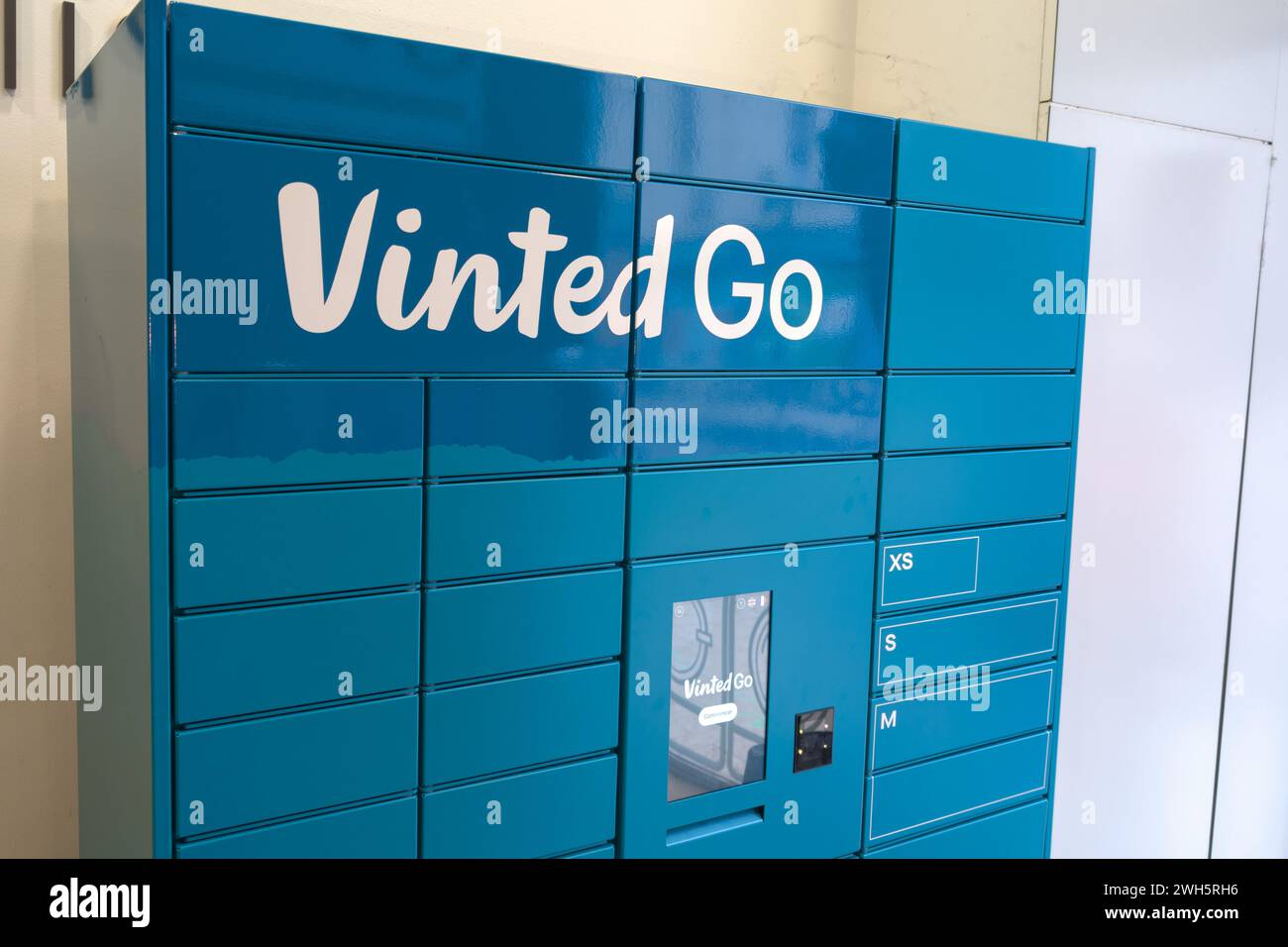 Bordeaux , France 02 05 2024 vinted go blue box pickup Locker Delivery Store boxes for self