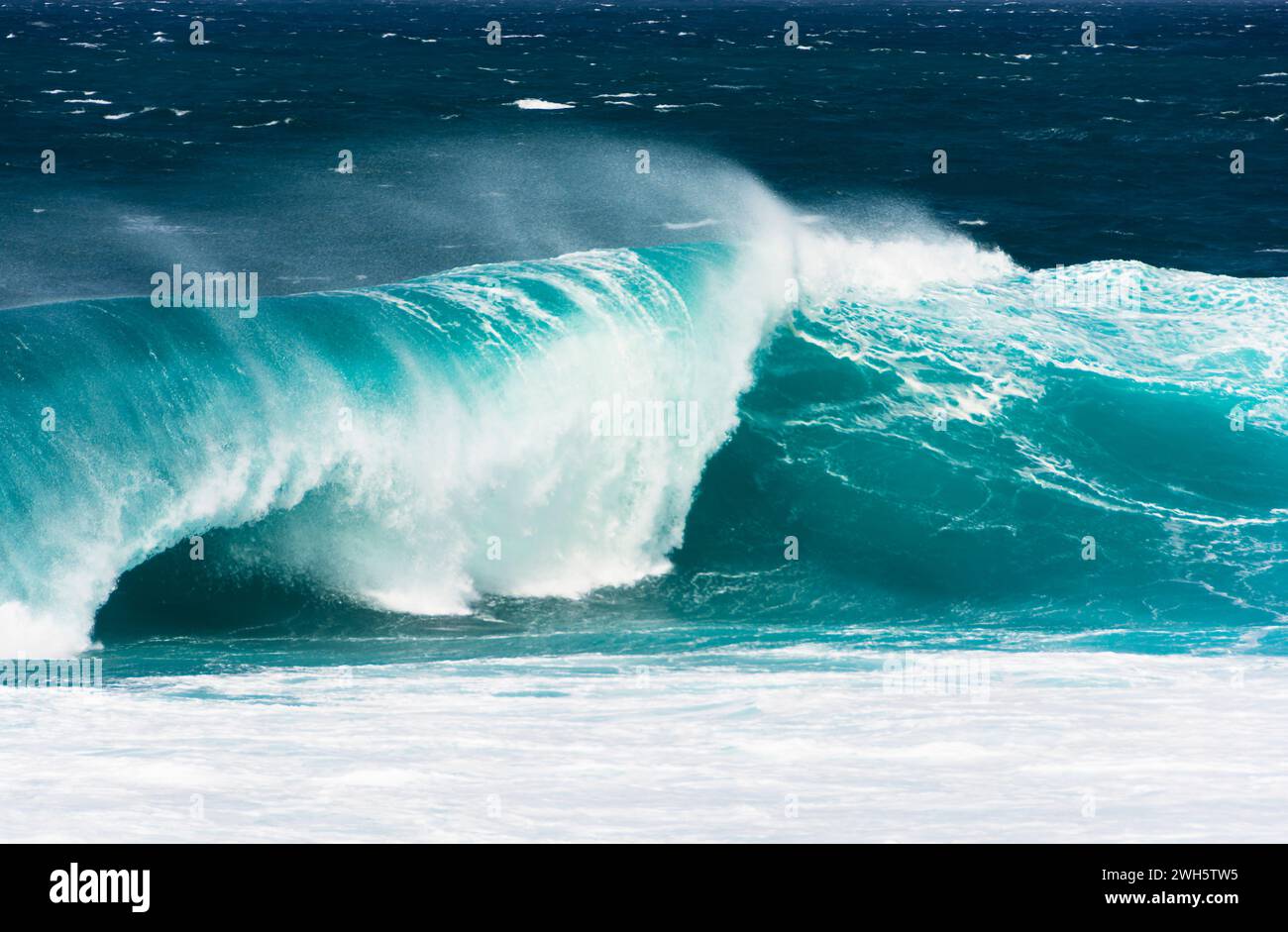 The waves crashing on the beautiful west coast of La Graciosa, Canary Islands. Stock Photo