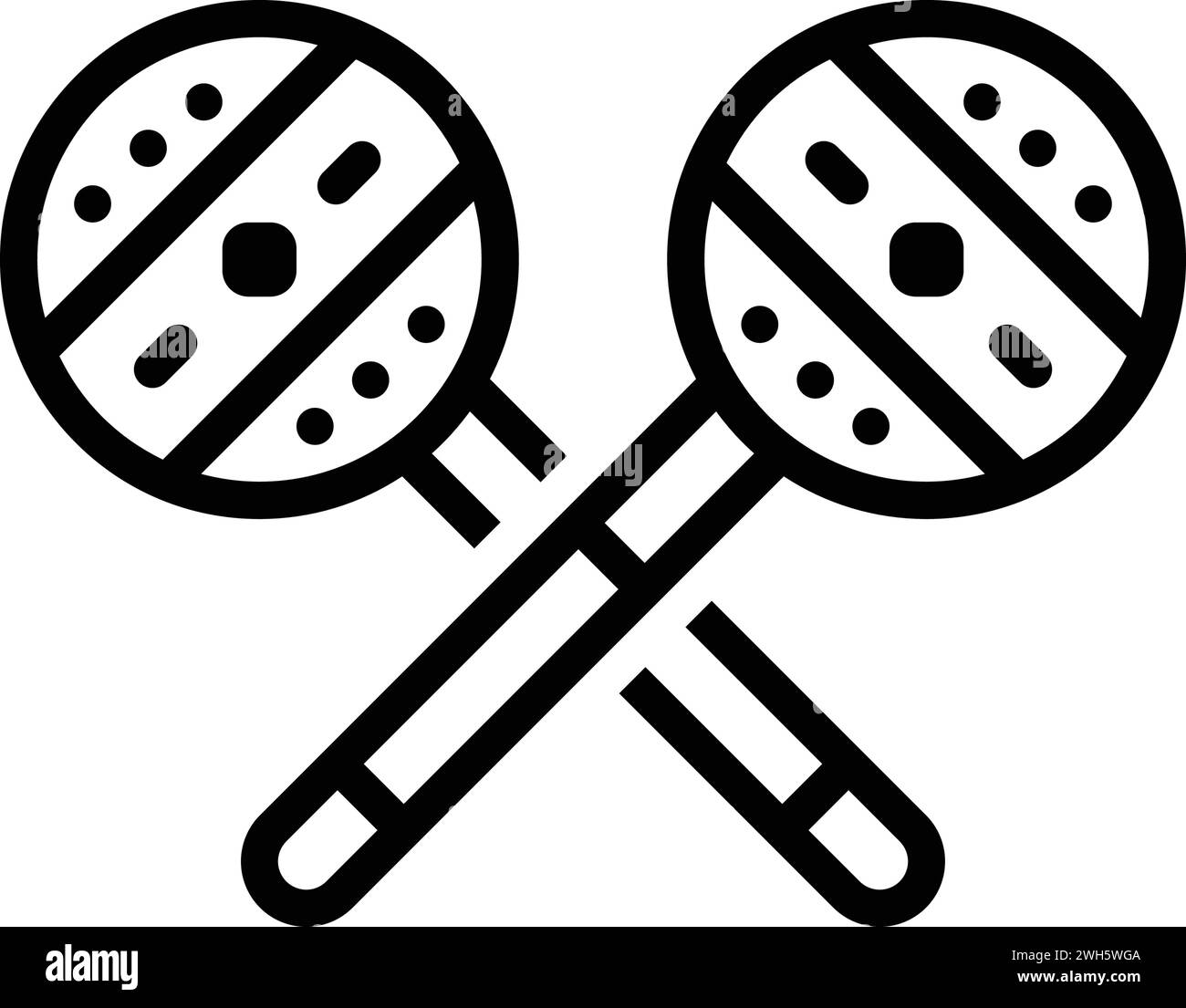 Maracas traditional music instrument Black and White Stock Photos