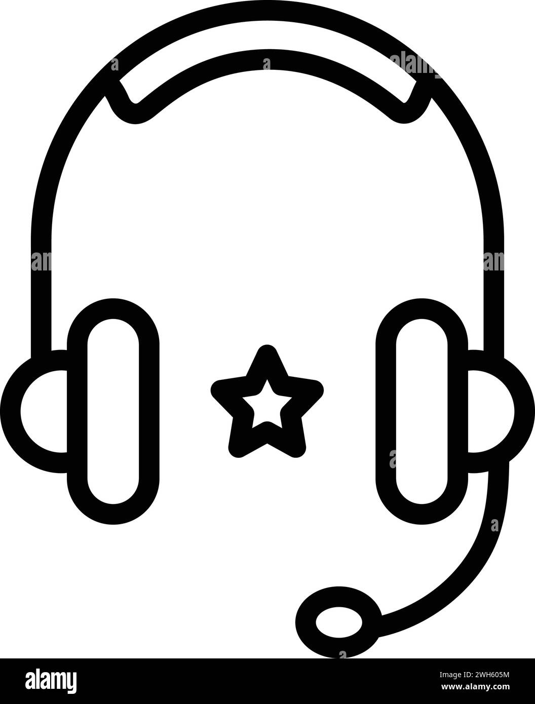 Headphone headphone logo headset icon Black and White Stock Photos ...