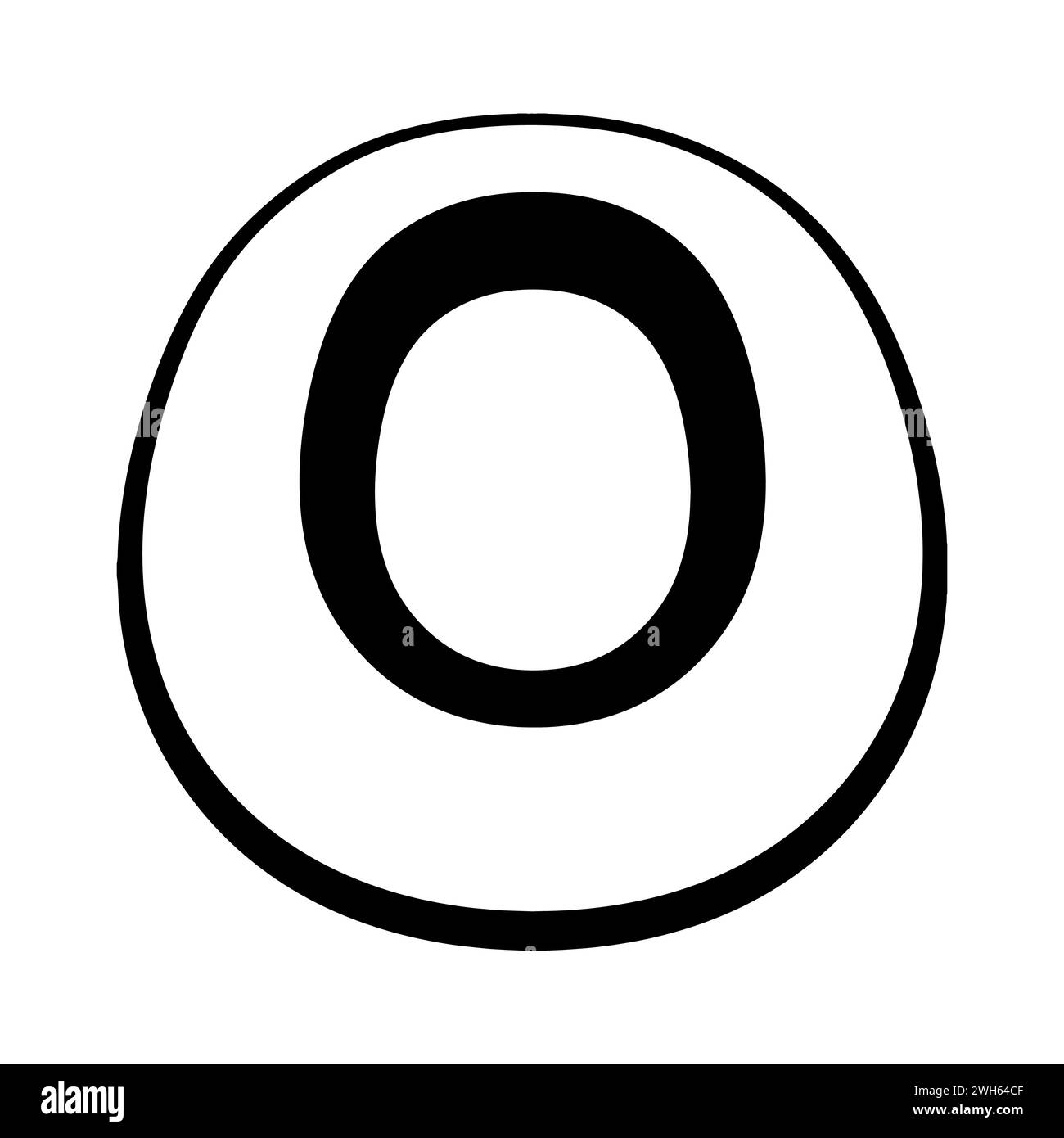 Logo letter o, tall slender font letter o perspective height Stock Vector