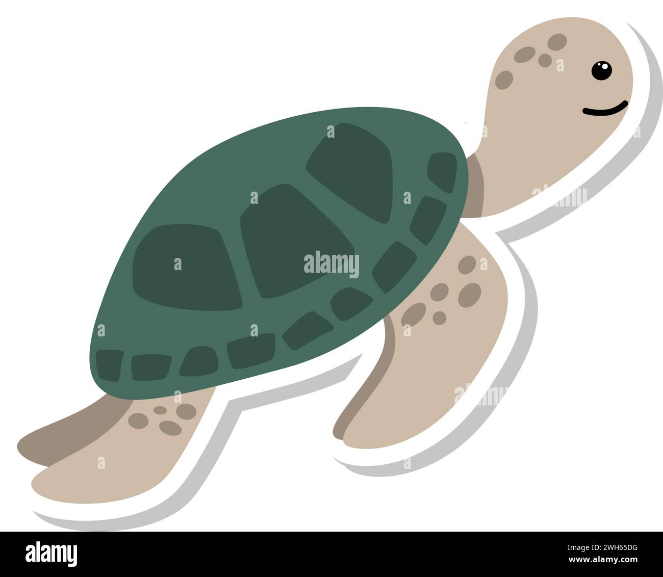 Cute cartoon turtle sticker design Stock Vector Image & Art Alamy