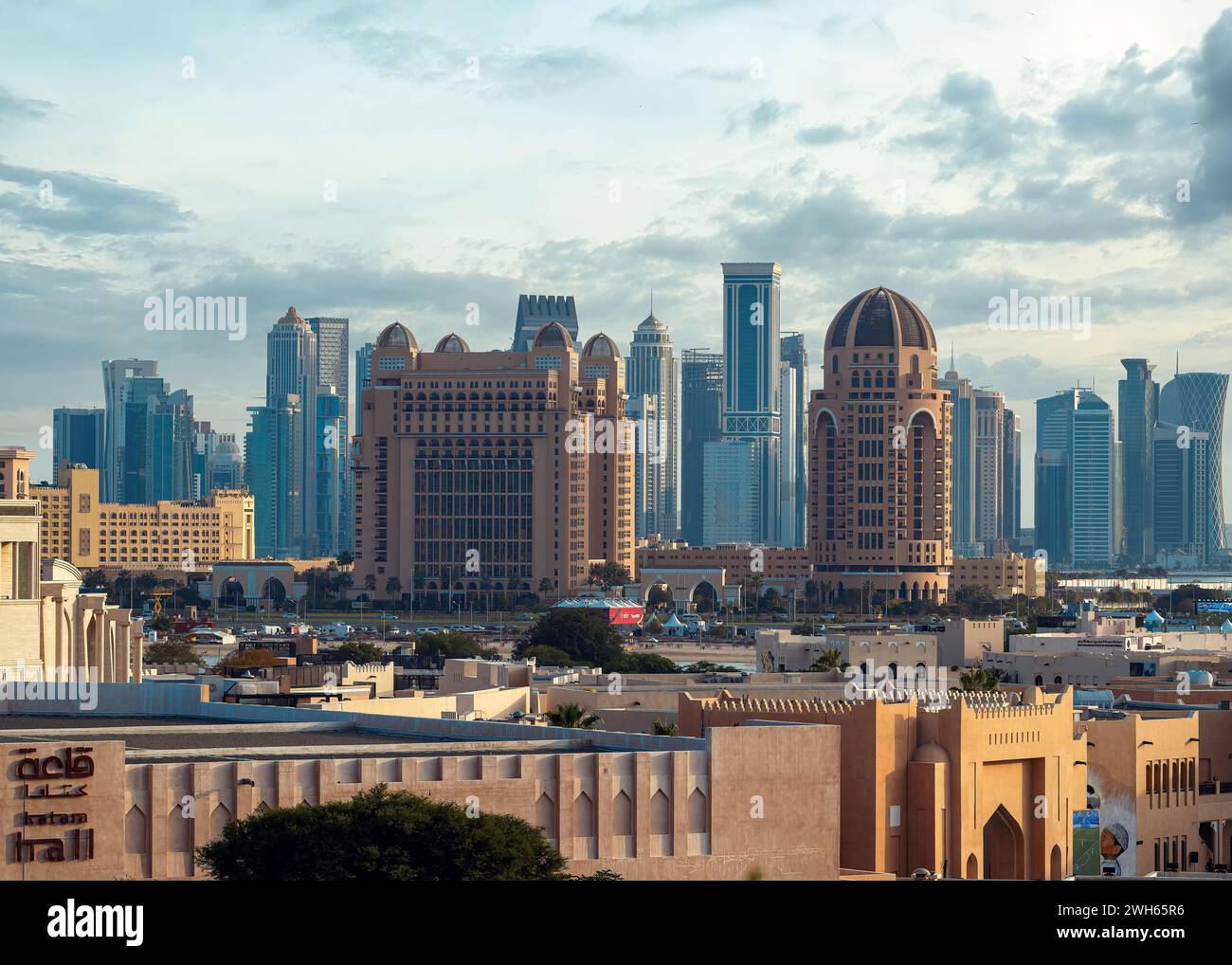 Doha, Qatar - February 01, 2024: Al Gassar Resort hotel and St. Regis