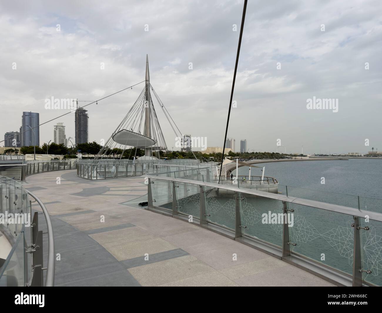 Lusail Bridge Qetaifan Island Lusail boulevard Qatar. Hanging Bridge