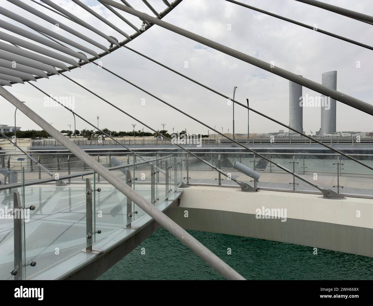 Lusail Bridge Qetaifan Island Lusail boulevard Qatar. Hanging Bridge