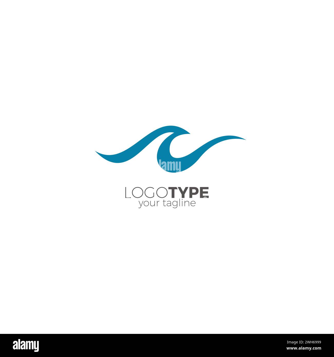 N Wave logo. Wave Abstract Logo Vector Stock Vector