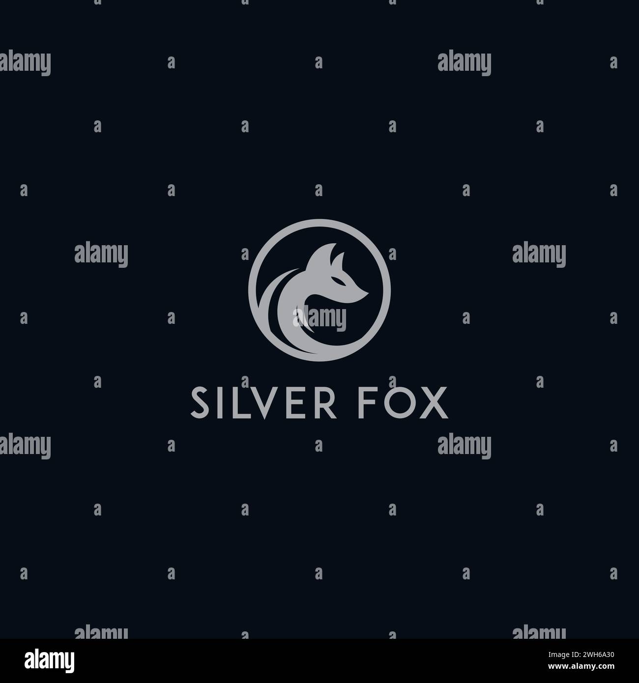 Silver Fox Logo. fox vector illustration Stock Vector Image & Art - Alamy