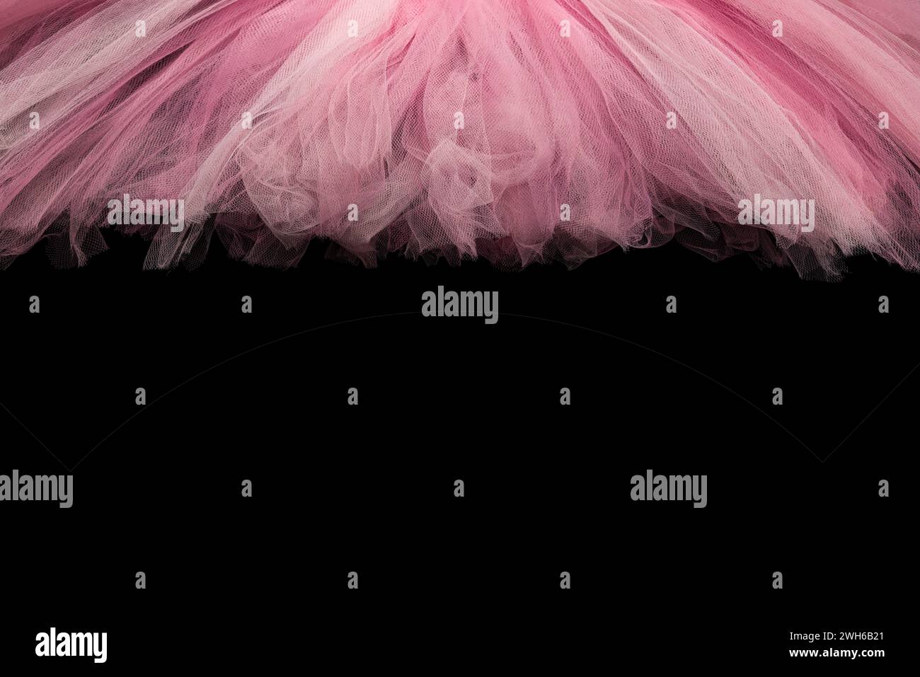 Pink tule tutu fabric used for graphic border frames Stock Photo