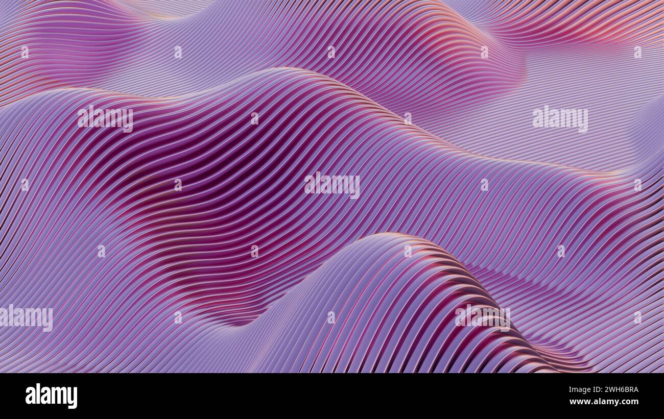 Waves of dynamic waveforms with effects, creating a visually rhythmic ...