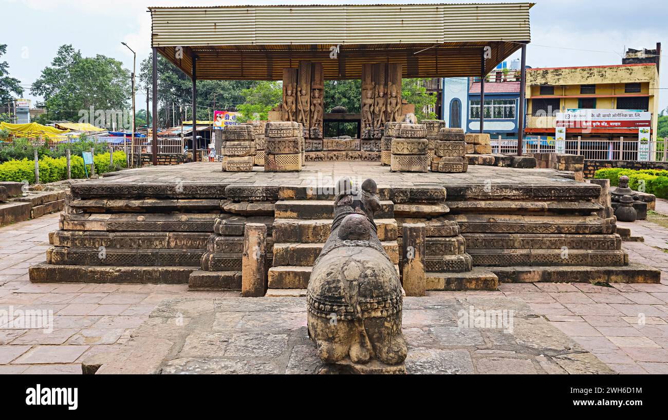 Front View of Shri Pataleshwar Temple, Malhar, Bilaspur, Chhattisgarh, India. Stock Photo